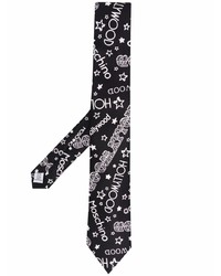 Moschino Logo Print Silk Tie