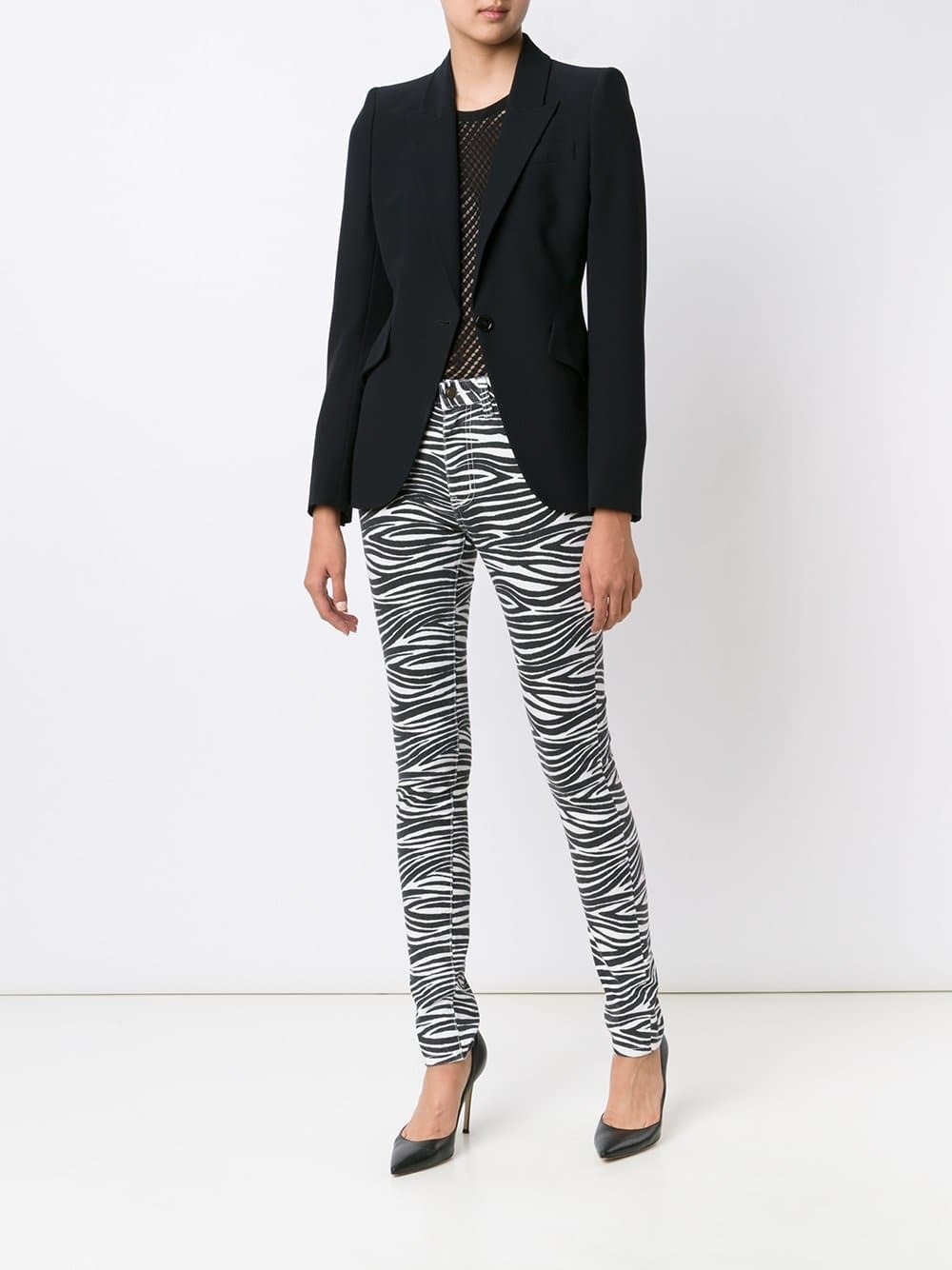 Saint Laurent Zebra Print Skinny Jeans, $706 | farfetch.com 