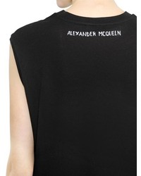 Alexander McQueen Bird Printed Cotton Jersey Tank Top
