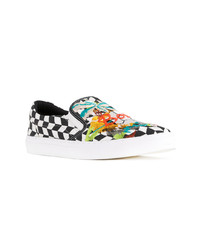 Black and White Print Slip-on Sneakers