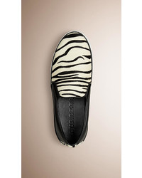 Burberry Animal Print Calfskin And Leather Trainers