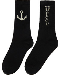 Gucci Black Anchor Interlocking G Socks