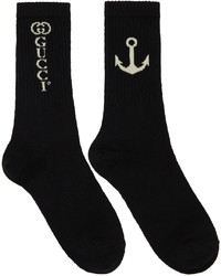 Gucci Black Anchor Interlocking G Socks