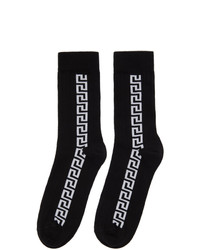 Versace Black And White Greca Socks