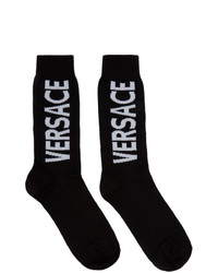 Versace Black And White Logo Socks