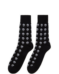 Alexander McQueen Black And White Skull Socks