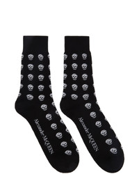 Alexander McQueen Black And White Skull Socks