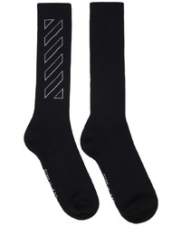 Off-White Black Diag Outline Mid Socks