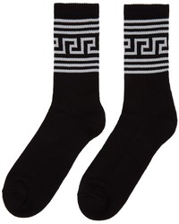 Versace Black Greca Socks