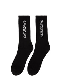 Saturdays Nyc Black Logo Socks