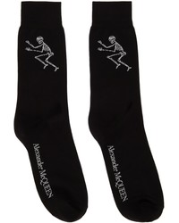 Alexander McQueen Black Skeleton Socks
