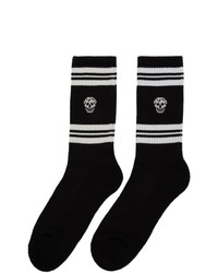 Alexander McQueen Black Stripe Skull Socks