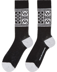 White Mountaineering Black White Fair Isle Socks