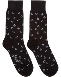 Kenzo Black White Letter Socks