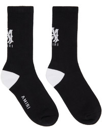 Amiri Black White Ma Logo Socks