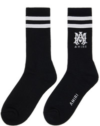 Amiri Black White Ribbed Ma Socks
