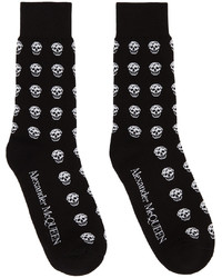 Alexander McQueen Black White Skull Socks