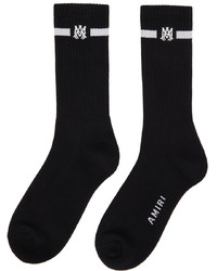 Amiri Black White Solid Ma Socks