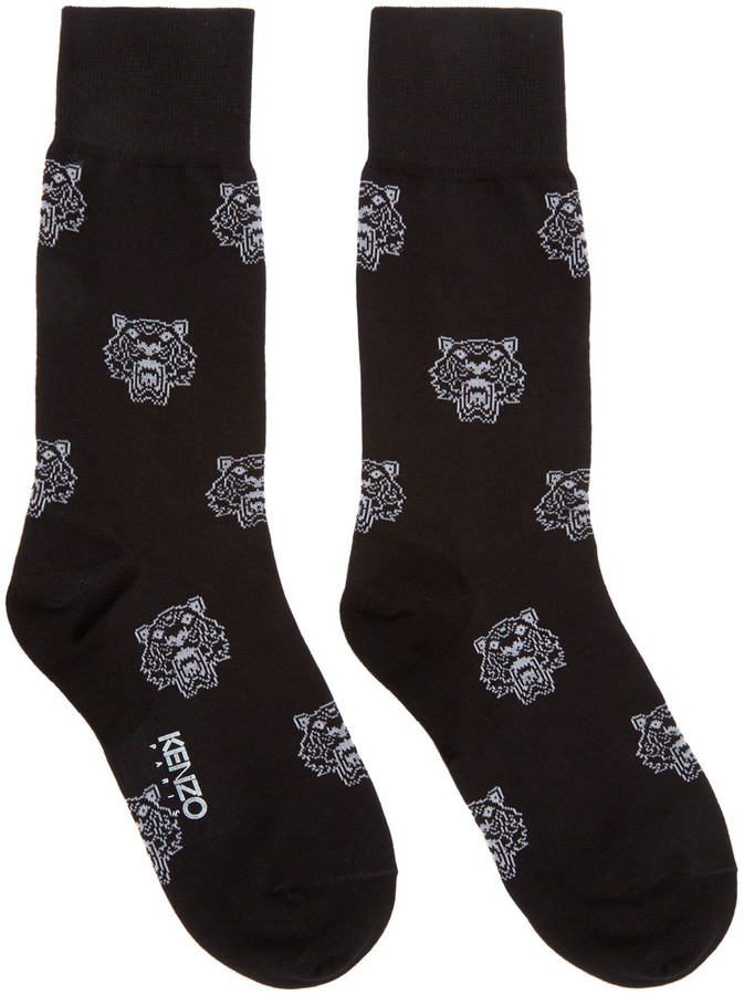 Kenzo Black White Tiger Socks, $30 