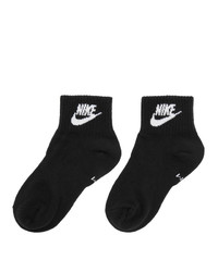 Nike Three Pack Black Everyday Essential Ankle Socks