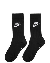 Nike Three Pack Black Everyday Essential Crew Socks