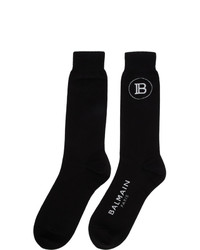 Balmain Two Pack Black Logo Socks