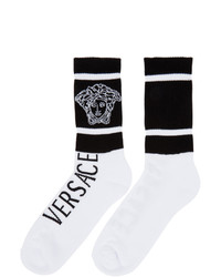 Versace White And Black Vintage Medusa Socks
