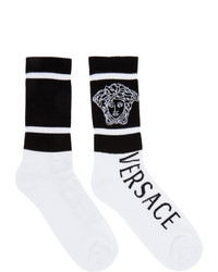Versace White And Black Vintage Medusa Socks