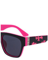 Romwe Cross Print Chunky Sunglasses