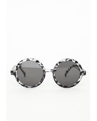 Missguided Animal Print Round Sunglasses Grey