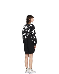McQ Alexander McQueen Black Swallows Sweater Short Dress
