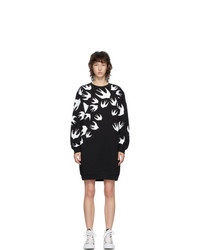 McQ Alexander McQueen Black Swallows Sweater Short Dress