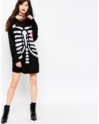 Asos Petite Halloween Skeleton Sweater Dress