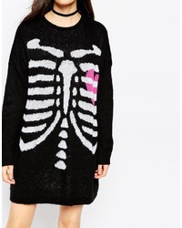 Asos Petite Halloween Skeleton Sweater Dress