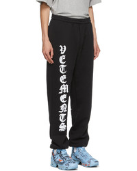 Vetements Black Anarchy Gothic Logo Lounge Pants