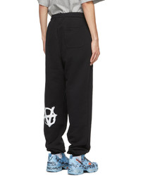 Vetements Black Anarchy Gothic Logo Lounge Pants