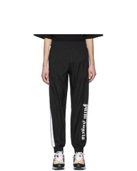 Palm Angels Black And White Over Logo Lounge Pants
