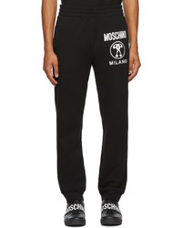 Moschino Black Double Question Mark Jogger Lounge Pants