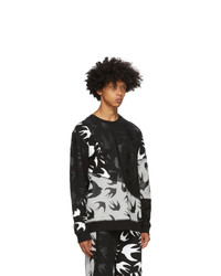 McQ Alexander McQueen Black And Grey Swallows Sweatshirt