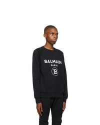 Balmain Black And White Logo Sweatshirt
