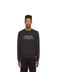 Saturdays Nyc Black Bowery Miller Standard Sweatshirt