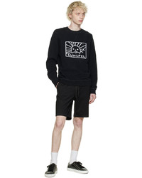 Sunspel Black Embroidered Sweatshirt