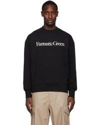 MSGM Black Fantastic Green Text Sweatshirt
