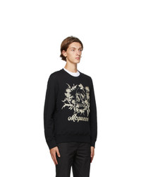 Alexander McQueen Black Floral Skull Sweatshirt