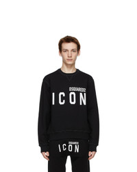 DSQUARED2 Black Icon Crewneck Sweatshirt