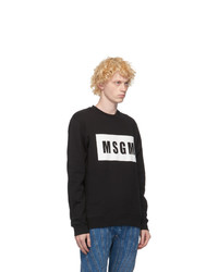 MSGM Black Logo Box Sweatshirt