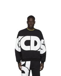 Gcds Black Macro Round Logo Sweatshirt