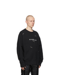 Givenchy Black Oversized Metal Detailing Sweatshirt