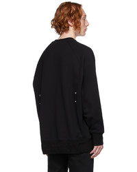 Givenchy Black Oversized Metallic Detail Sweatshirt