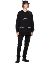 Givenchy Black Oversized Metallic Detail Sweatshirt